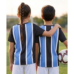 Pine Active Knit Half Sleeves Striped & Text Printed T-Shirt - Black