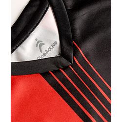 Pine Active Knit Half Sleeves T-Shirt With Text Print - Red & Black