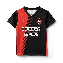 Pine Active Knit Half Sleeves T-Shirt With Text Print - Red & Black