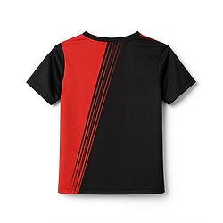 Pine Active Knit Half Sleeves T-Shirt With Text Print - Red & Black