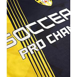Pine Active Knit Half Sleeves Soccer Theme Printed T-Shirt - Yellow