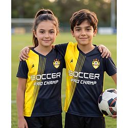 Pine Active Knit Half Sleeves Soccer Theme Printed T-Shirt - Yellow