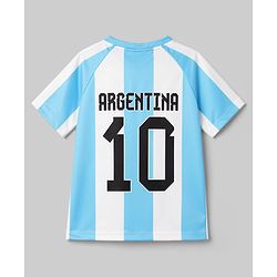 Pine Active Knit Half Sleeves Printed Football T-Shirt - White & Blue