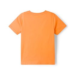 Pine Kids Cotton Knit Half Sleeves T-Shirt & Pyjama Night Suit With Panda & Text Print - Orange & Black