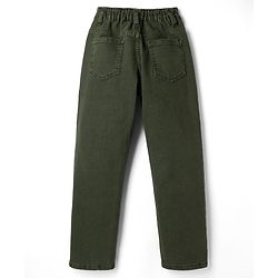 Pine Kids Denim Woven Full Length Solid Color Jeans - Green