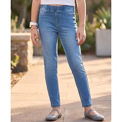 Pine Kids Denim Woven Ankle Length Washed Jeggings - Blue