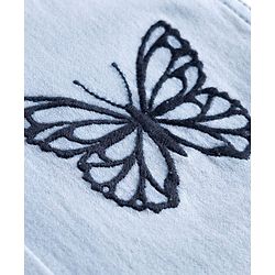 Pine Kids Denim Woven Full Length Butterfly Embroidered Washed Jeans - Blue