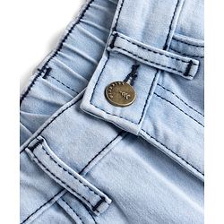 Pine Kids Denim Woven Full Length Butterfly Embroidered Washed Jeans - Blue