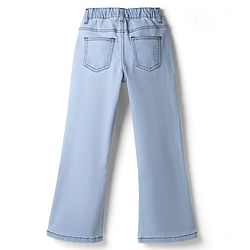 Pine Kids Denim Woven Full Length Butterfly Embroidered Washed Jeans - Blue