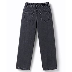 Pine Kids Denim Woven Full Length Washed Cut N Sew Jeans - Grey