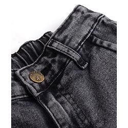 Pine Kids Denim Woven Full Length Washed Cut N Sew Jeans - Grey