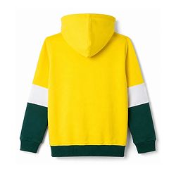 Pine Kids 100% Cotton Knit Full Sleeves Hooded Sweatshirt With Super Print - Yellow