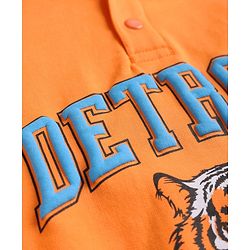 Pine Kids Cotton Knit Full Sleeves Hooded Sweatshirt With Tiger Print - Orange