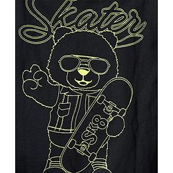 Pine Kids 100% Cotton Knit Full Sleeves Text & Bear Printed Hooded Sweatshirt With Kangaroo Pocket - Black