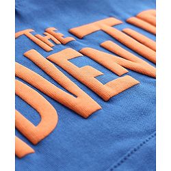 Pine Kids Cotton Knit Full Sleeves Hooded Sweatshirt with Text Print & Kangaroo Pockets - Blue