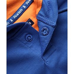 Pine Kids Cotton Knit Full Sleeves Hooded Sweatshirt with Text Print & Kangaroo Pockets - Blue