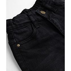 Pine Kids Woven Denim Full Length Jeans With Cargo Pockets in Black