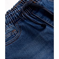 Pine Kids Denim Woven Full Length Washed Jeans - Navy Blue