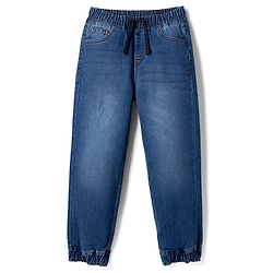 Pine Kids Denim Woven Full Length Washed Jeans - Navy Blue