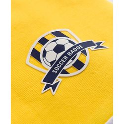 Pine Kids 100% Cotton Knit Full Sleeves Text Printed Sweatshirt - Yellow & Navy Blue