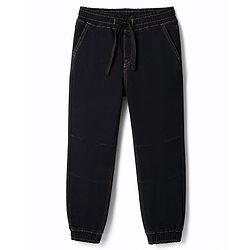 Pine Kids Denim Woven Full Length Washed Jeans - Black
