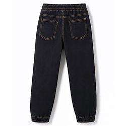 Pine Kids Denim Woven Full Length Washed Jeans - Black