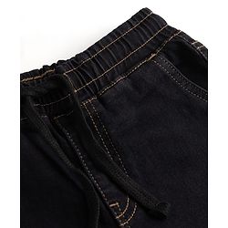 Pine Kids Denim Woven Full Length Washed Jeans - Black