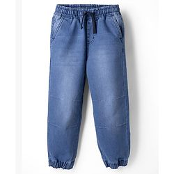 Pine Kids Denim Woven Full Length Washed Jeans - Blue