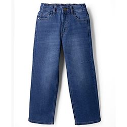 Pine Kids Denim Woven Full Length Washed Jeans - Blue