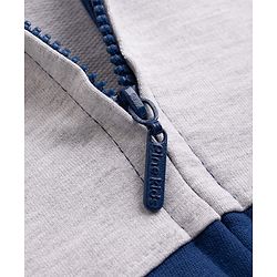 Pine Kids Cotton Knit Full Sleeves Hooded Sweat Jacket with Colour Block Design - Yellow White & Navy