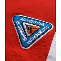 Pine Kids 100% Cotton Knit Full Sleeves Hooded Sweatjacket With   Text Embroidery - Red