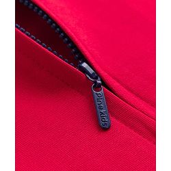 Pine Kids Cotton Knit Full Sleeves Hooded Cut & Sew Text Printed Sweat Jacket - Blue & Red