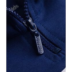 Pine Kids 100% Cotton Knit Full Sleeves Text Printed & Striped Sweatshirt - Navy Blue