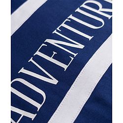 Pine Kids 100% Cotton Knit Full Sleeves Text Printed & Striped Sweatshirt - Navy Blue