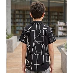 Pine Kids Cotton Woven Printed Shirts Half Sleeves Collar Multi Color 4-5 Years