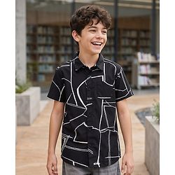 Pine Kids Cotton Woven Printed Shirts Half Sleeves Collar Multi Color 4-5 Years