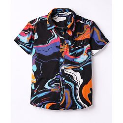 Pine Kids Cotton Woven Printed Half Sleeves Collar Shirt Multi Color 4-5 Years