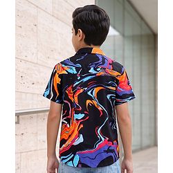 Pine Kids Cotton Woven Printed Half Sleeves Collar Shirt Multi Color 4-5 Years