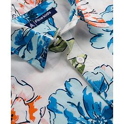 Pine Kids Cotton Woven Printed Half Sleeves Collared Shirt - White