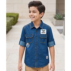 Pine Kids Cotton Woven Denim Shirts with Roll Up Sleeves Multi Color 4-5 Years
