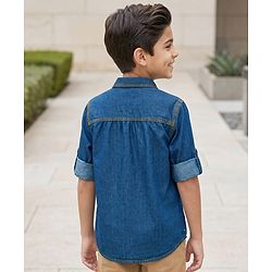 Pine Kids Cotton Woven Denim Shirts with Roll Up Sleeves Multi Color 4-5 Years