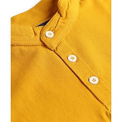 Pine Kids Cotton Knit Half Sleeves T-Shirt & Shorts Set - Golden & Grey