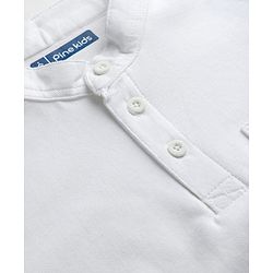 Pine Kids Cotton Knit Half Sleeves Solid T-Shirt & Shorts Set - White & Navy Blue