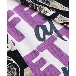 Pine Kids Cotton Woven Half Sleeves Abstract Printed Shirt With Text Printed Inner Tee - Black
