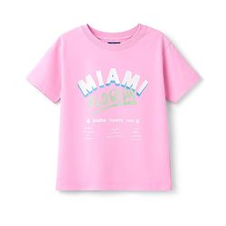 Pine Kids Cotton Knit Half Sleeves Top & Shorts Set with Miami Print - Pink