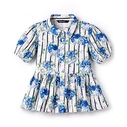 Pine Kids Cotton Woven Top Puff Sleeves Frock Style Floral Multi Color 4-5 Years
