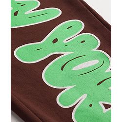 Pine Kids Knit Full Length Text Printed Lounge Pant - Brown