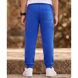 Pine Kids Cotton Knit Full Length Text Printed Lounge Pant - Blue