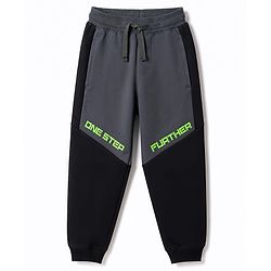 Pine Kids Knit Full Length Cut N Sew & Text Printed Lounge Pant - Black
