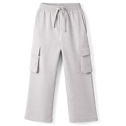 Pine Kids Cotton Knit Full Length Solid Track Pant With Pockets - Grey